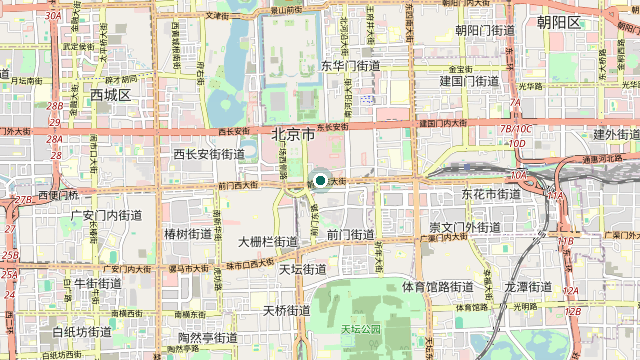 Map showing the location of Qianmen