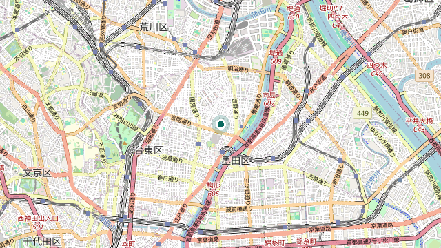 Map showing the location of Asakusa