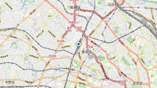 Map showing the location of Ikebukuro