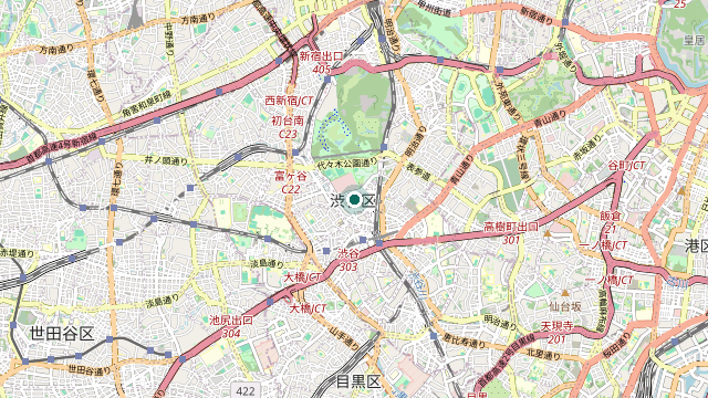 Map showing the location of Shibuya