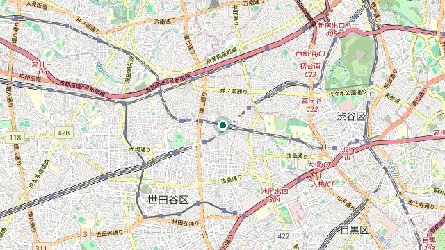 Map showing the location of Shimokitazawa