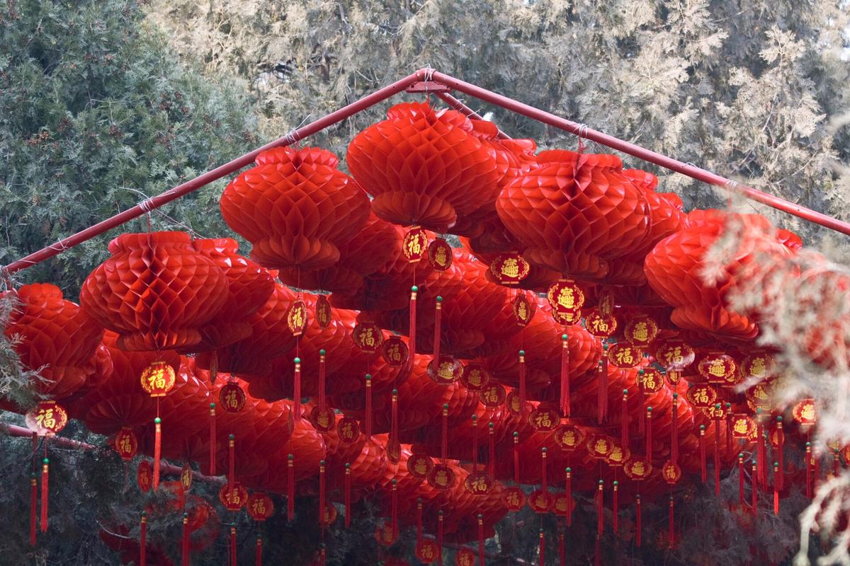 Beijing red lanterns new year