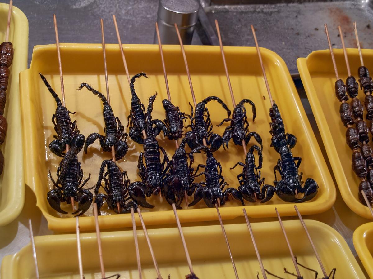 Beijing night market skewers