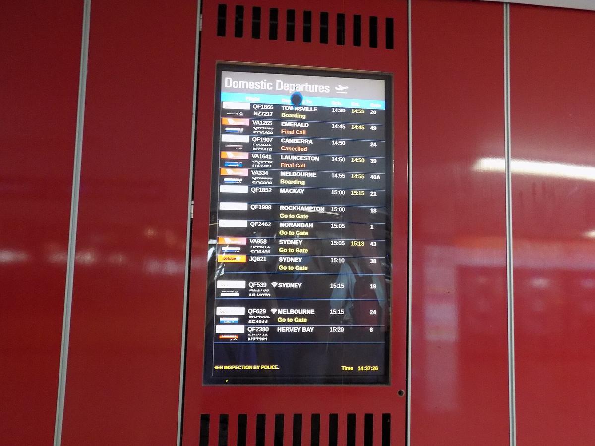 airport departures screen