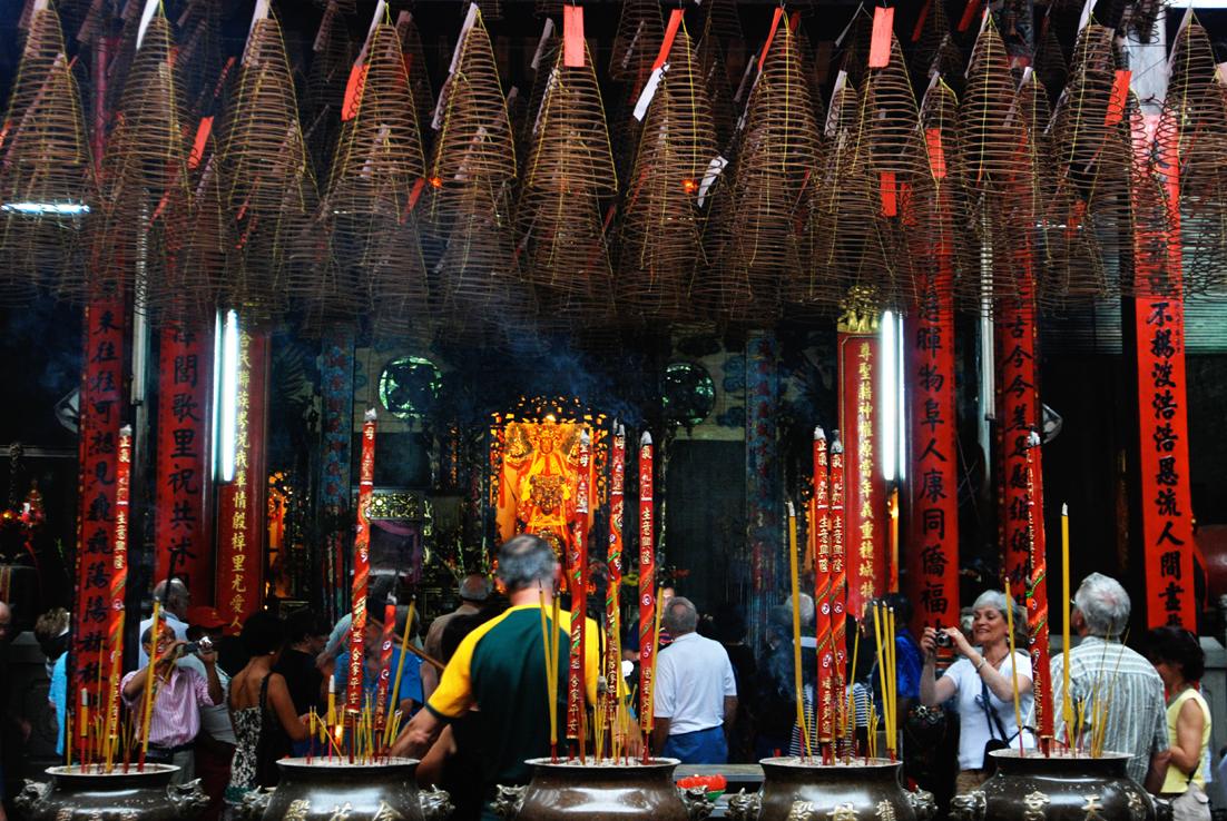 Thien Hau temple incense coils Saigon