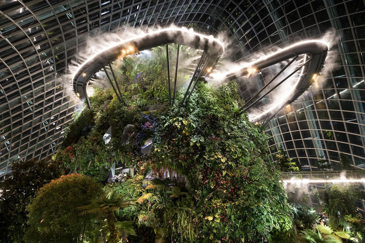 Cloud Forest indoor waterfall Singapore