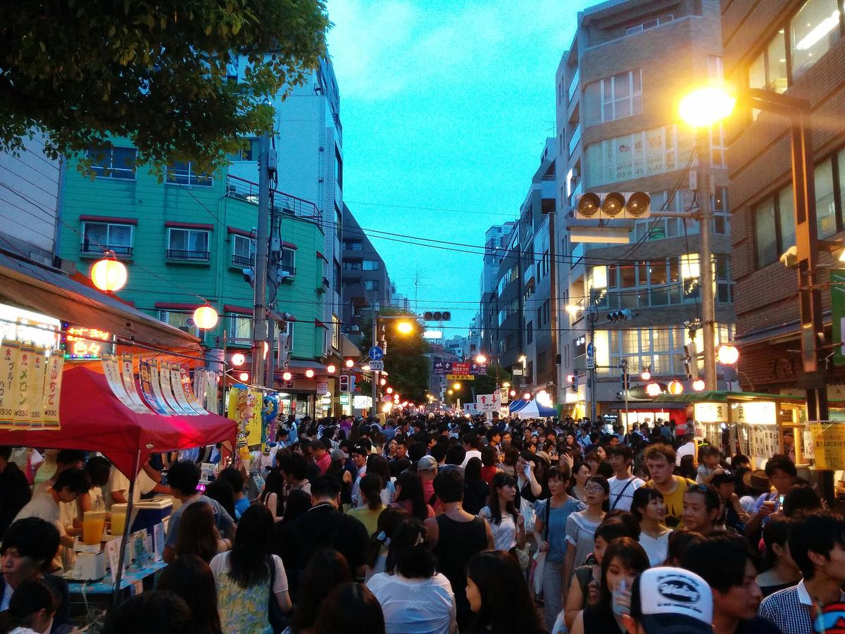 Japanese festival matsuri crowd