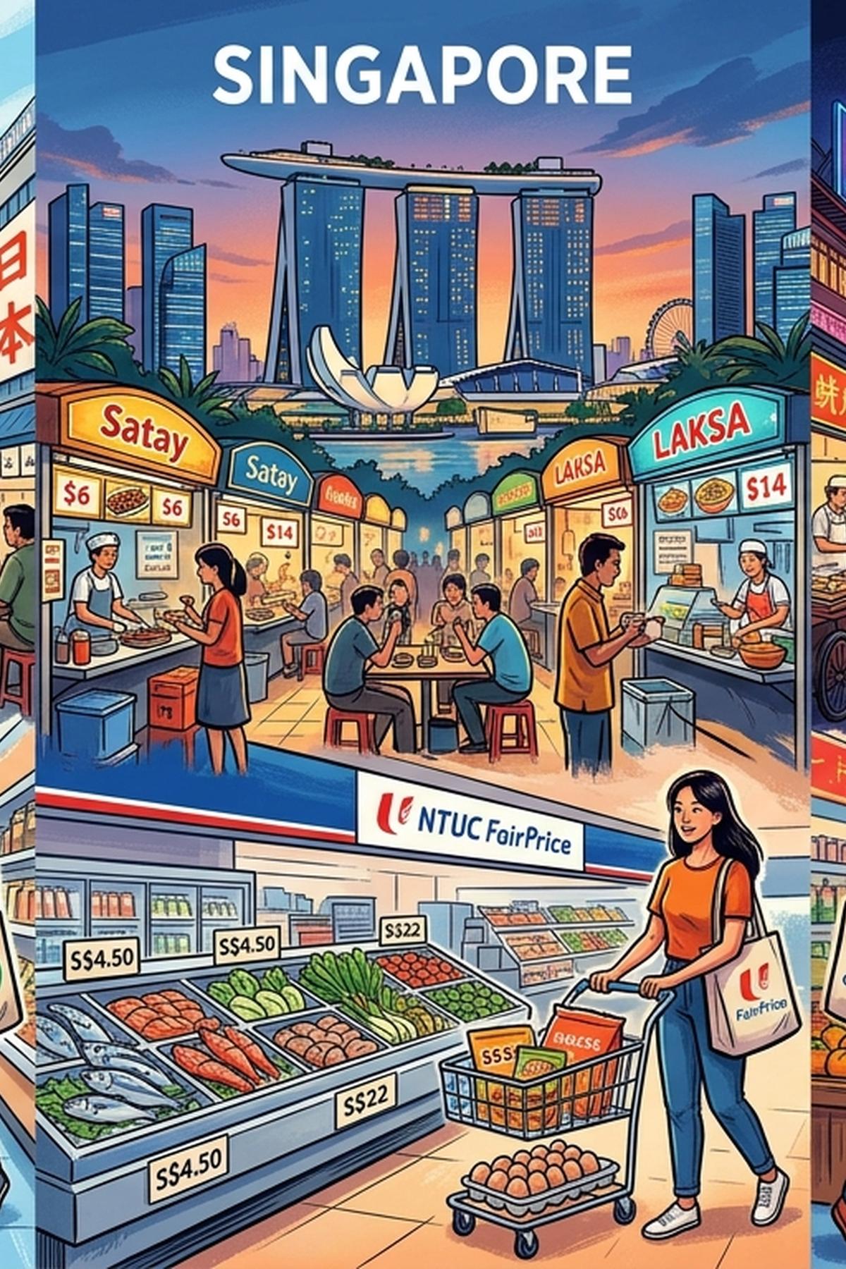 Grocery and Street Food Costs in Tokyo, Singapore, and Shanghai Compared