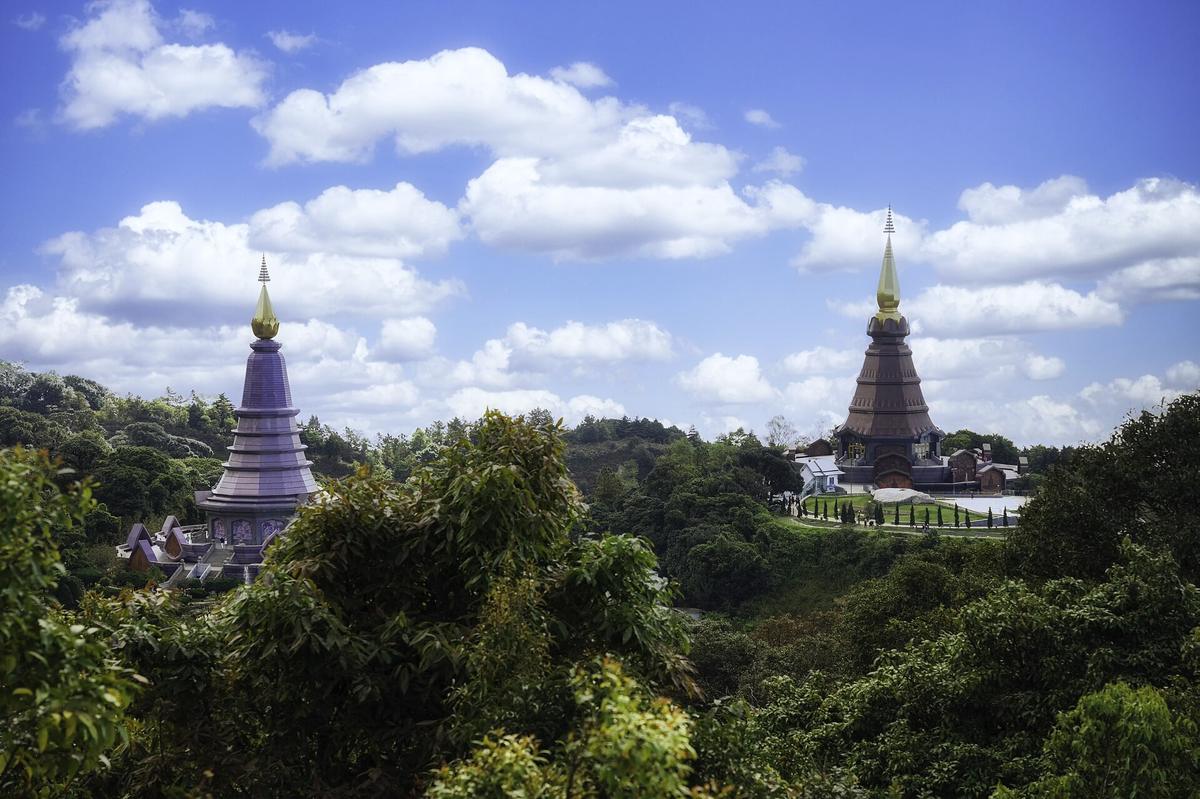 Doi Inthanon twin pagodas Thailand