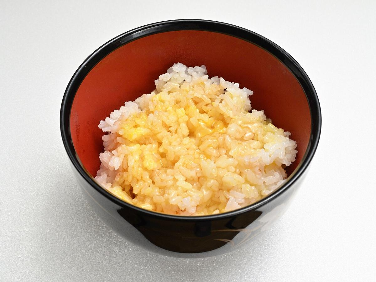 Tamago kake gohan, raw egg over hot rice