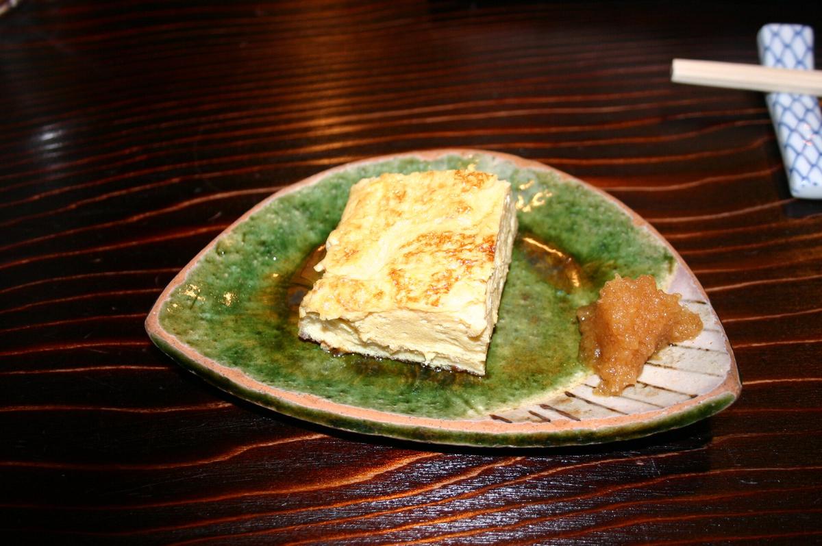 Tamagoyaki, the sweet Japanese rolled omelette, in Tokyo