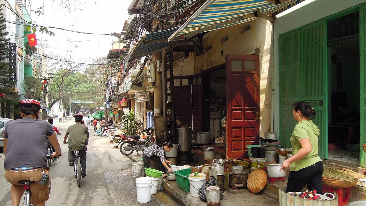 Hanoi old quarter narrow street