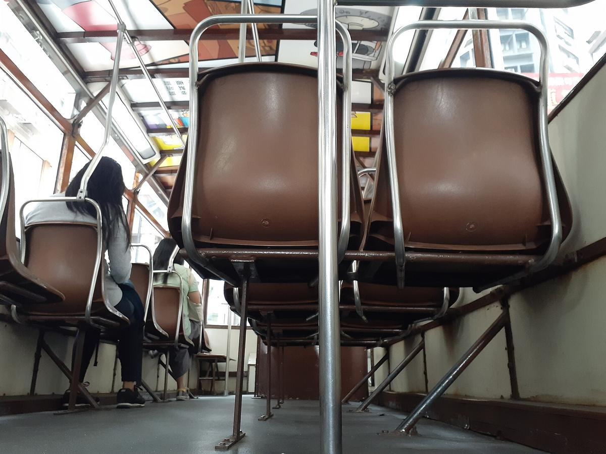 Hong Kong tram upper deck view