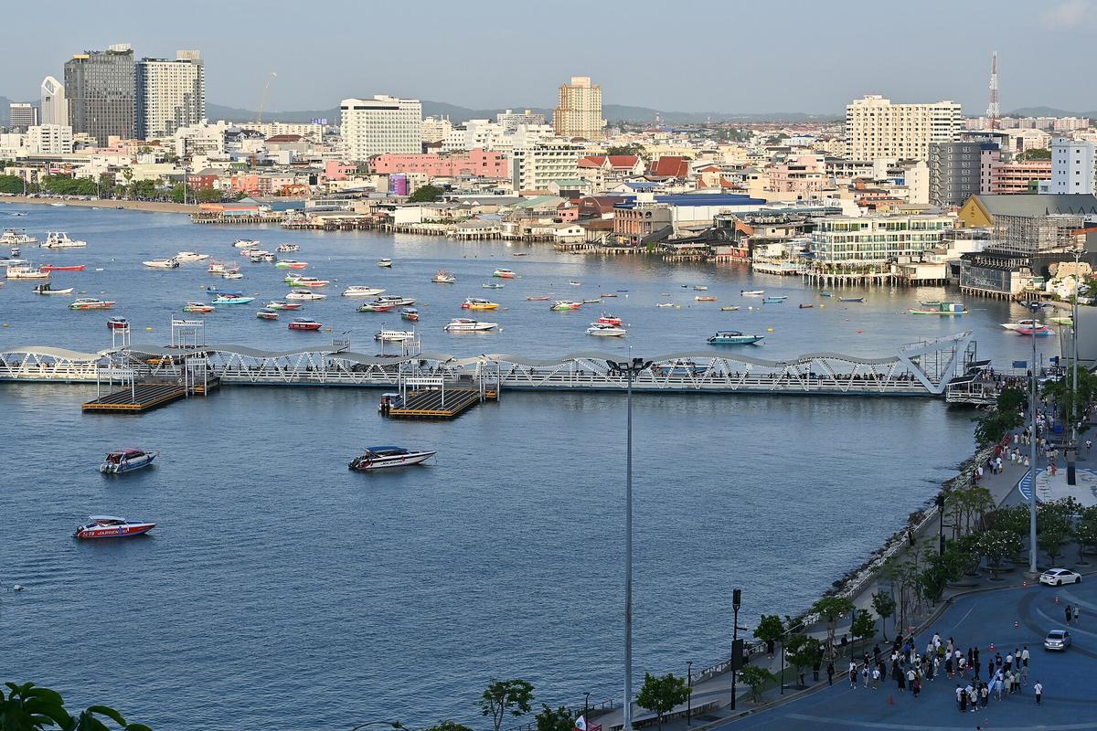 Pattaya bay beach aerial