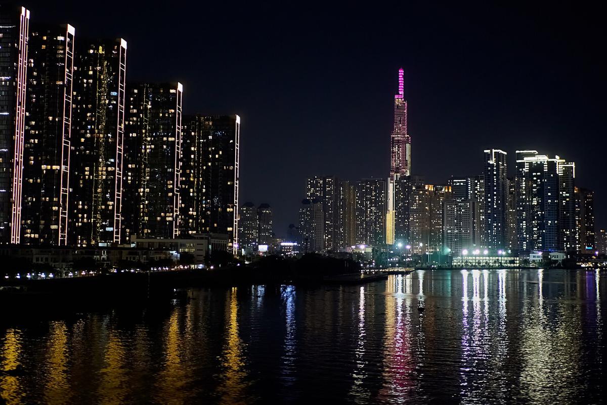 Ho Chi Minh City skyline Saigon river