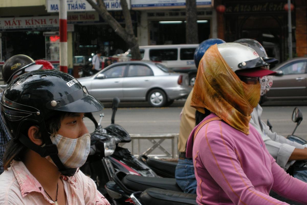 Saigon street motorbikes traffic