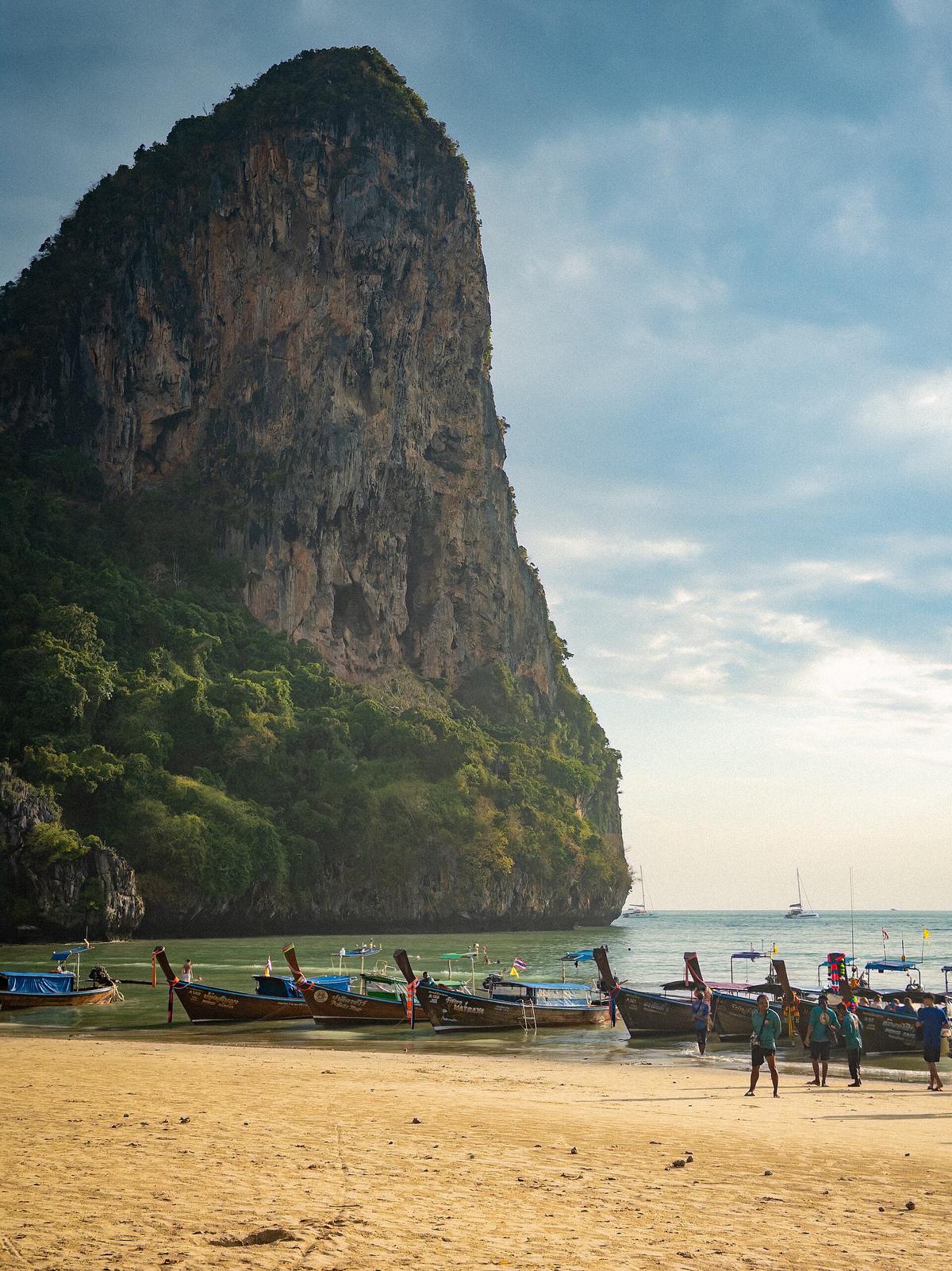 Railay beach limestone cliffs Krabi