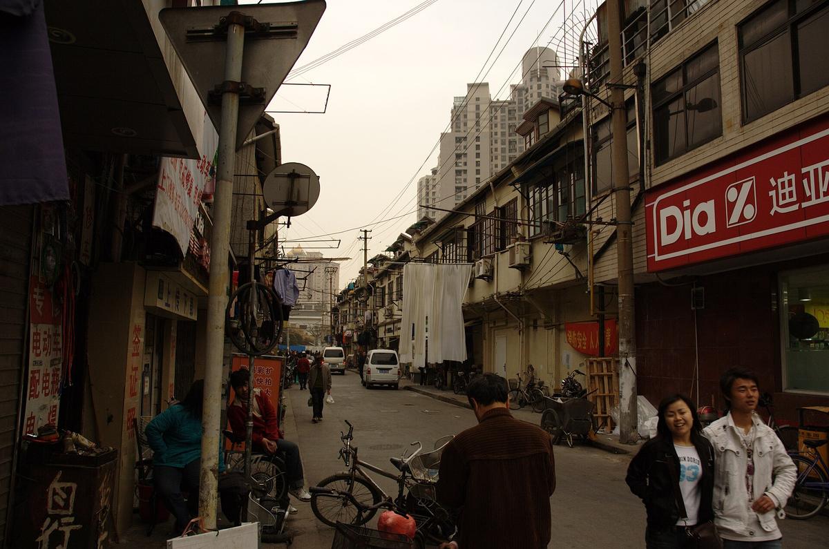 Shanghai busy shopping street