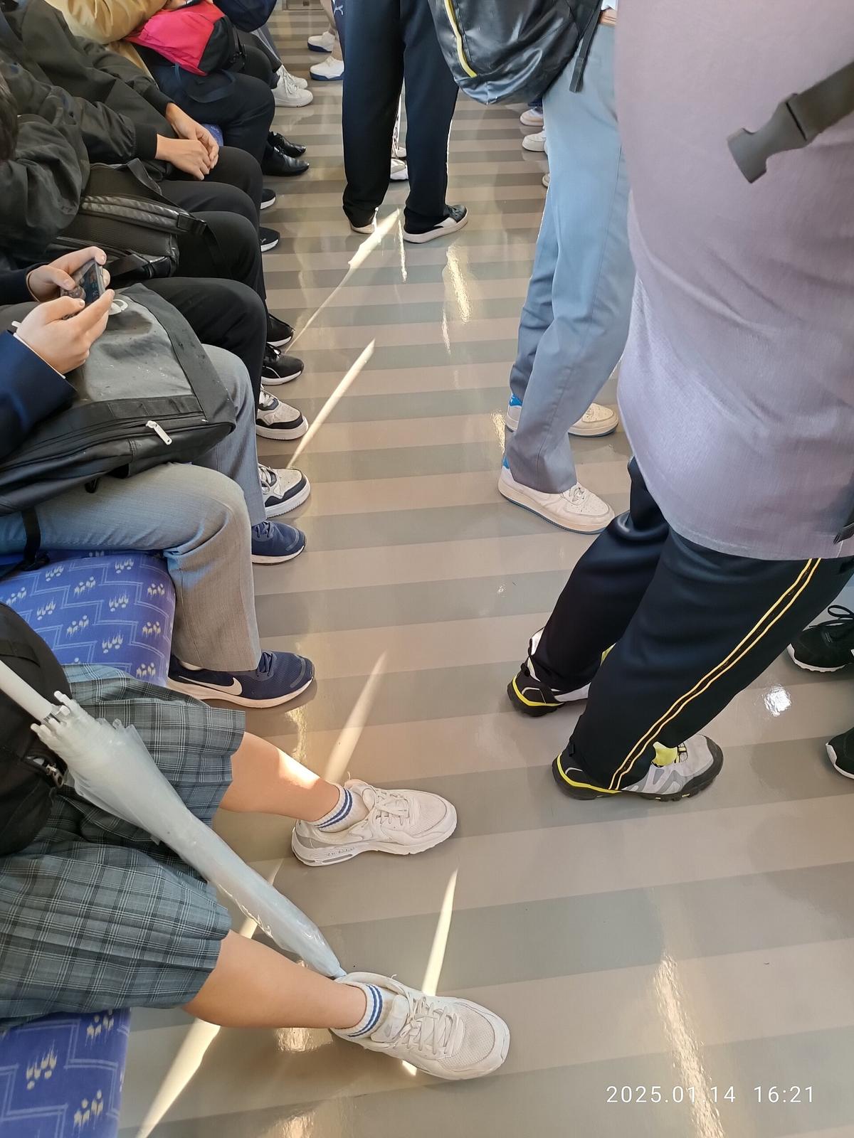 Japanese train interior passengers