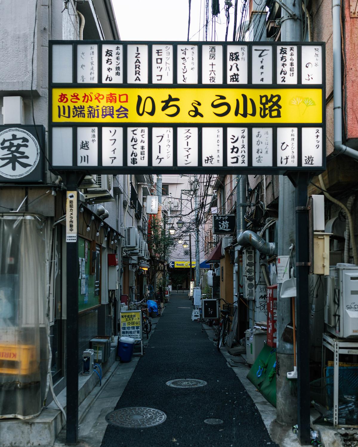 Tokyo drinking alley small bars night