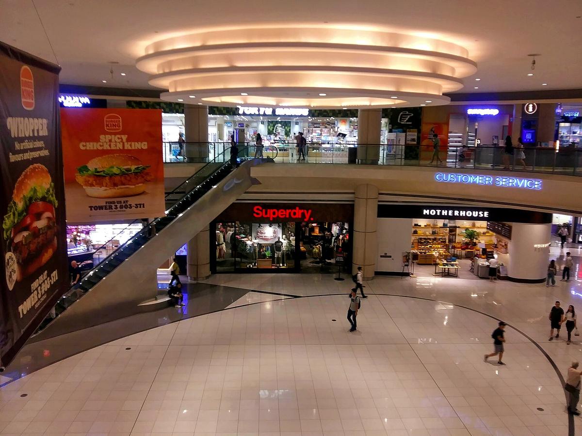 Singapore shopping mall interior atrium