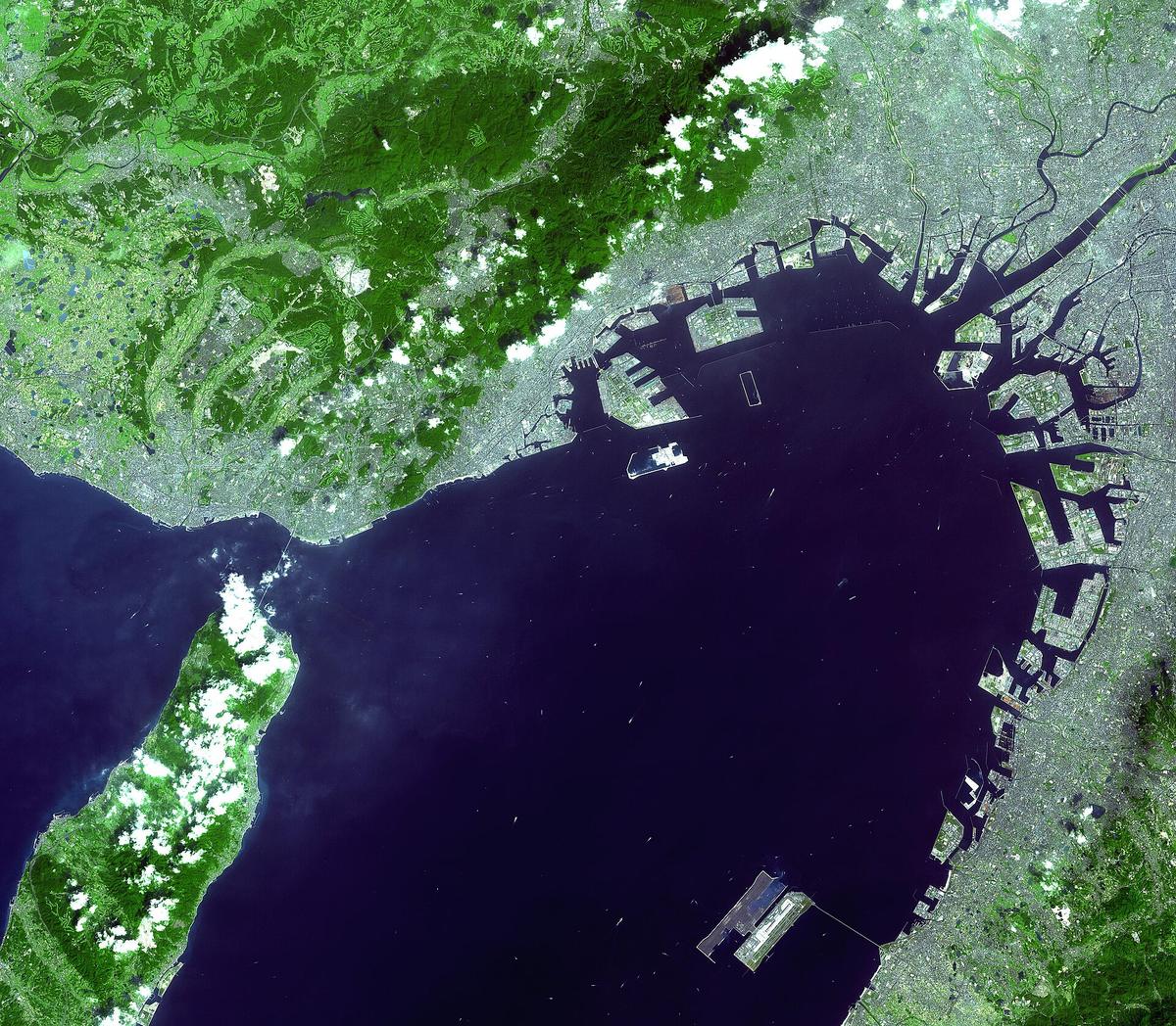 Osaka bay waterfront harbour