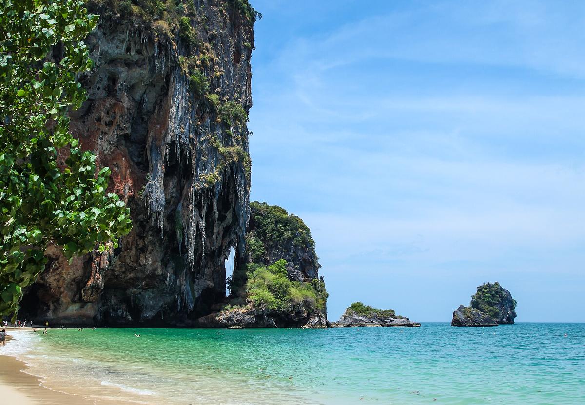 Railay beach Thailand cliffs