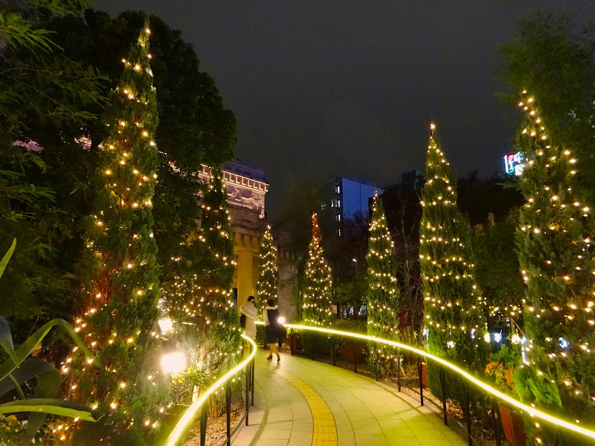 Japanese garden illumination night