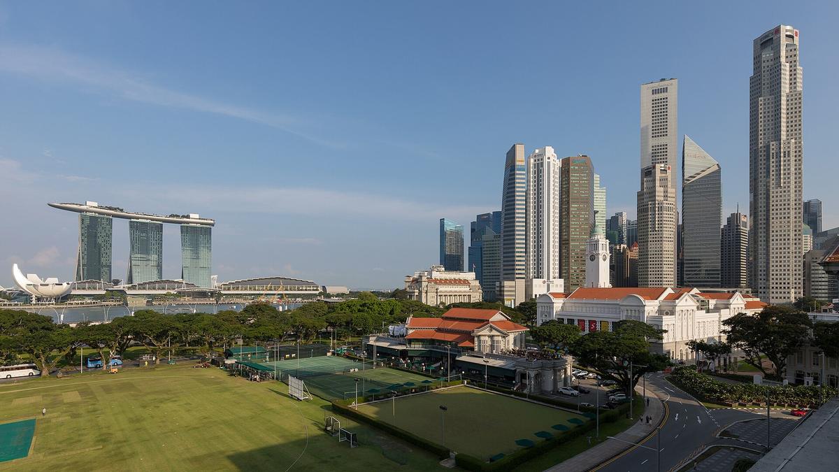 Singapore Marina Bay skyline day