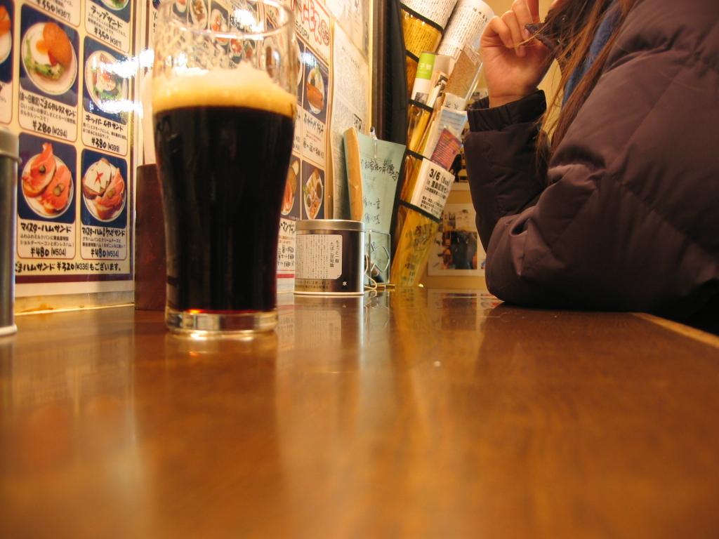 Tokyo standing bar counter drinks