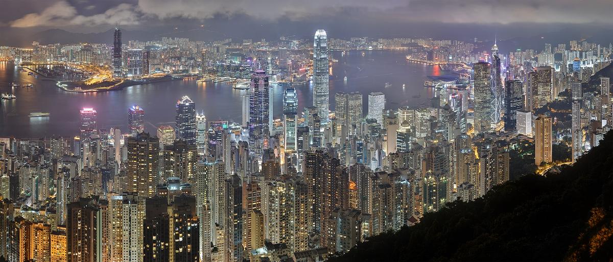 Victoria Peak Hong Kong skyline view