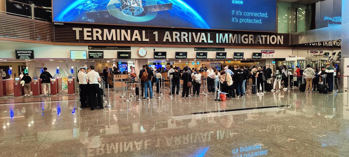 Changi Airport arrival hall Singapore